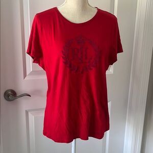 Ralph Lauren Jeweled Crown Red Short Sleeve T-Shirt